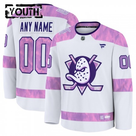 Lapsille NHL Anaheim Ducks Pelipaita Custom Fanatics Hockey Fights Cancer Practice 2024-25 Valkoinen